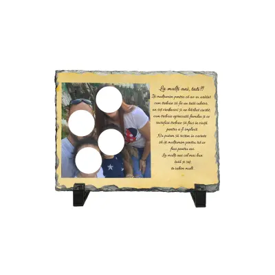 La multi ani tati, piatra ardezie personalizata, cu mesaj model, pap002